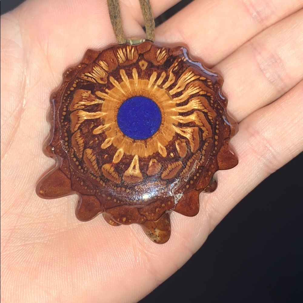 Crushed lapis third eye pinecone